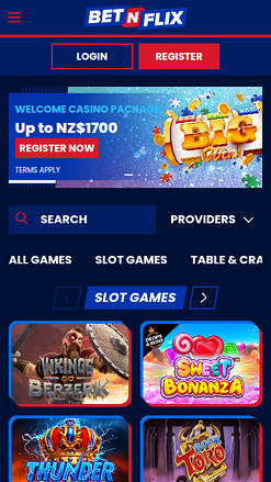 BetNFlix Mobile Homepage