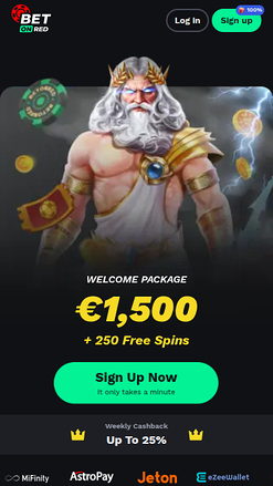 BetOnRed Casino Mobile Homepage