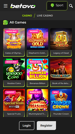 Betovo Casino Mobile Games