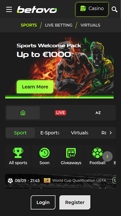 Betovo Casino Mobile Sports