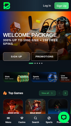 Betportal Casino Mobile Homepage