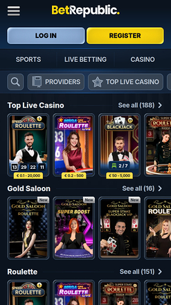 BetRepublic Casino Live Dealer
