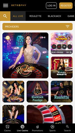 Betrophy Casino Mobile Live Dealer