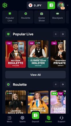 Bets.io Casino Mobile Live Dealer