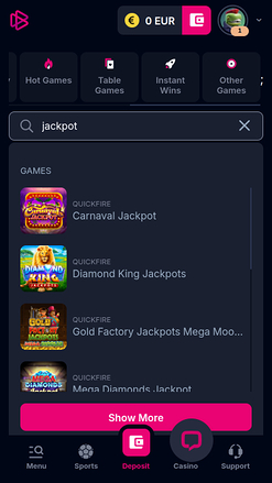 Betsio Casino Mobile Jackpot Image