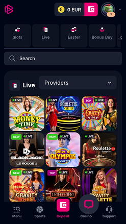 Bets.io Casino Mobile Live Dealer
