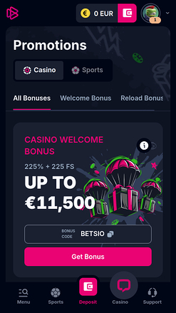 Betsio Casino Mobile Promotions Image