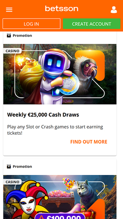 Betsson Casino Mobile Promotions