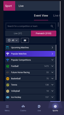 BetStorm Casino Mobile Sports
