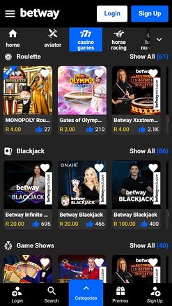 Betway Casino Mobile Live Dealer