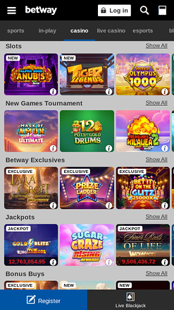 Betway Casino Mobile Games
