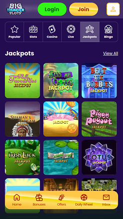 Big Thunder Slots Casino Mobile Jackpot