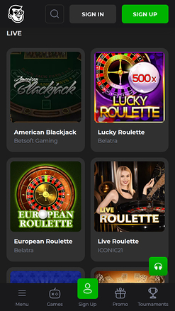 Billy Billion Casino Mobile Live Dealer