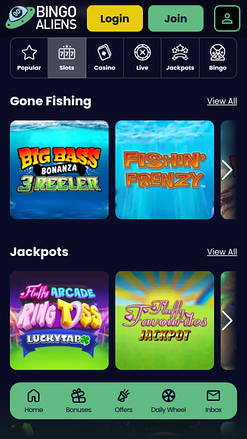 Bingo Aliens Casino Mobile Games