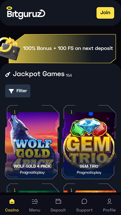 Bitguruz Casino Mobile Jackpot