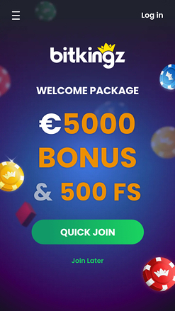 Bitkingz Casino Mobile Homepage