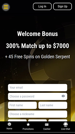 Black Lotus Casino Mobile Homepage
