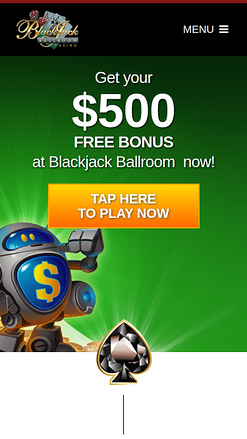 Blackjack Ballroom Mobile Homepage