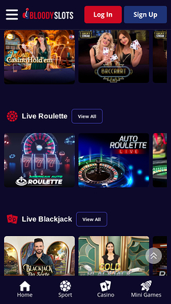 BloodySlots Casino Mobile Live Dealer