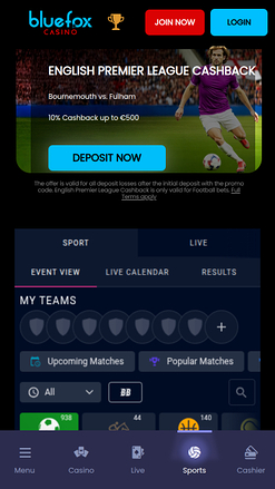 Blue Fox Casino Mobile Sports