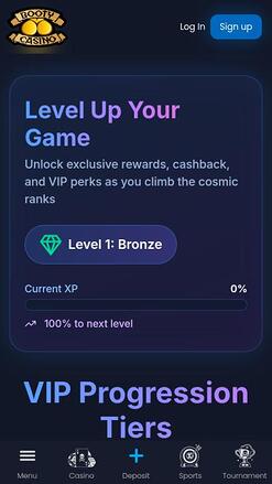 Booty Casino VIP mobile page