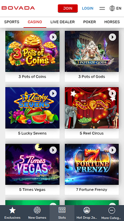Bovada Casino Mobile Games