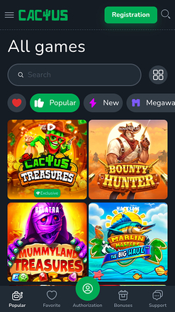 Cactus Casino Mobile Games