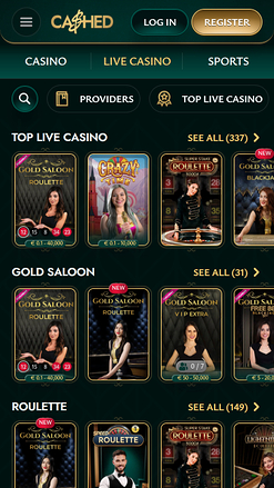 Cashed Casino Mobile Live Dealer