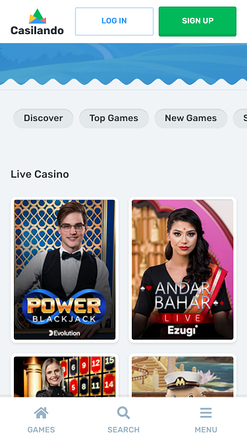 Casilando Casino Live Dealer Mobile