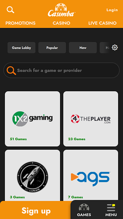 Casimba Casino Mobile Game Developers