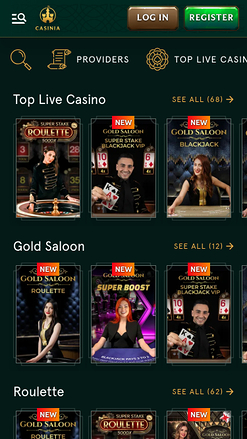 Casinia Casino Mobile Live Dealer