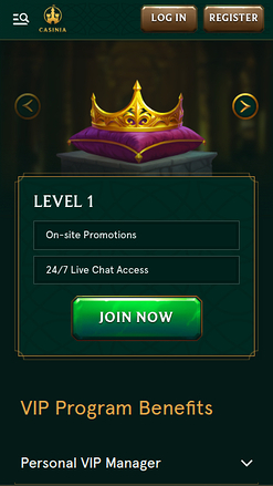 Casinia Casino Mobile VIP Program