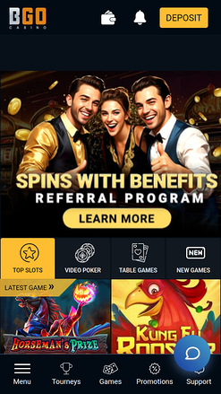 Casino Brango Mobile Homepage