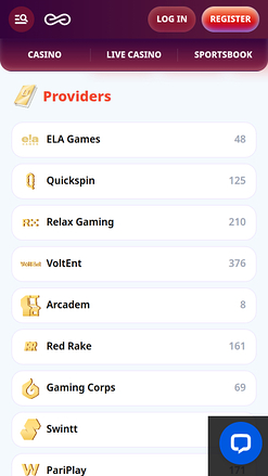 Casino Infinity Mobile Game Developers