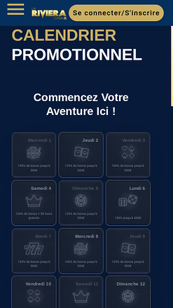 Casino La Riviera Mobile Promotional Calendar