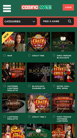 Casino Mate Mobile Live Dealer