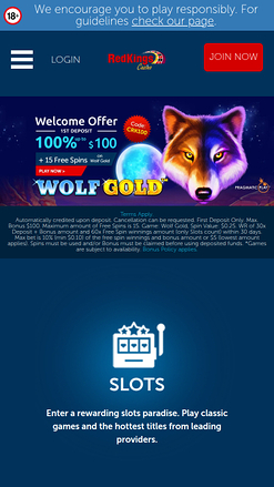 Casino RedKings Mobile Homepage