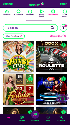 Casino Rocket Mobile Live Dealer