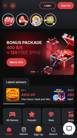 CasinoChan Casino Mobile Homepage