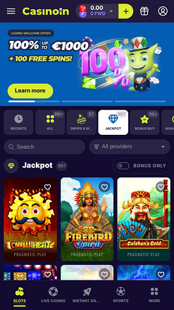Casinoin Jackpot Mobile