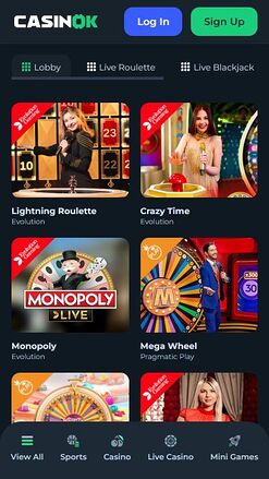 CasinOK Mobile Live Dealer