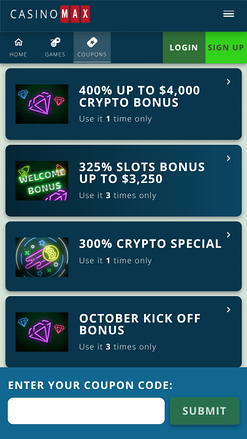 CasinoMax Promotions Mobile