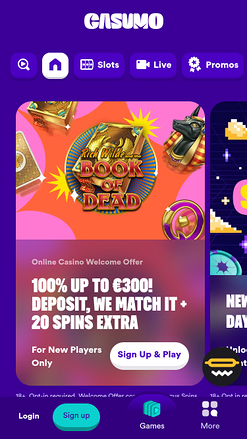 Casumo Casino Homepage Mobile