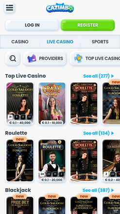 Cazimbo Casino Mobile Live Dealer