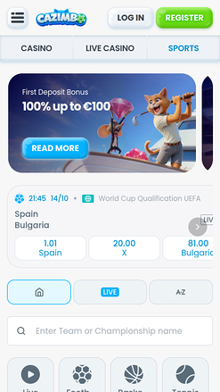 Cazimbo Casino Mobile Live Sports