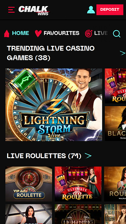 ChalkWins Casino Mobile Live Dealer