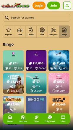 Chilli Spins Casino Mobile Bingo