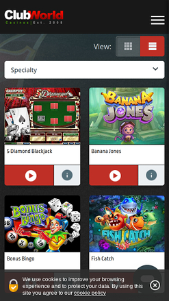 Club World Casino Mobile Specialty Games