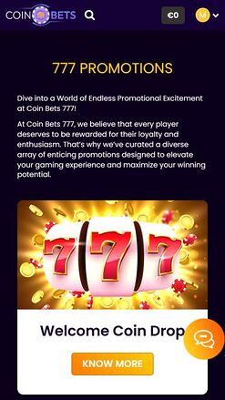 CoinBets777 Casino Mobile Image Promotions