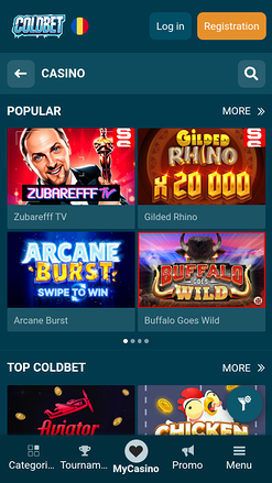 Coldbet Casino Mobile Games